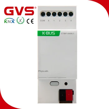 

2020 New GVS KNX/EIB K-bus Smart Home Building Automation System Dry Contact KNX 4 folds Universal Interface DIN-Rail Mount