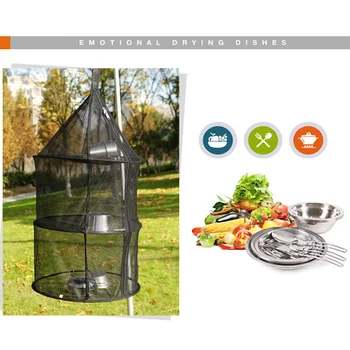 

Three-Dimensional Hanging Bag Herb Drying Folding Fishing Net Dryer Mesh Tray Drying Rack Flowers Hanger Fish Net With Zippers