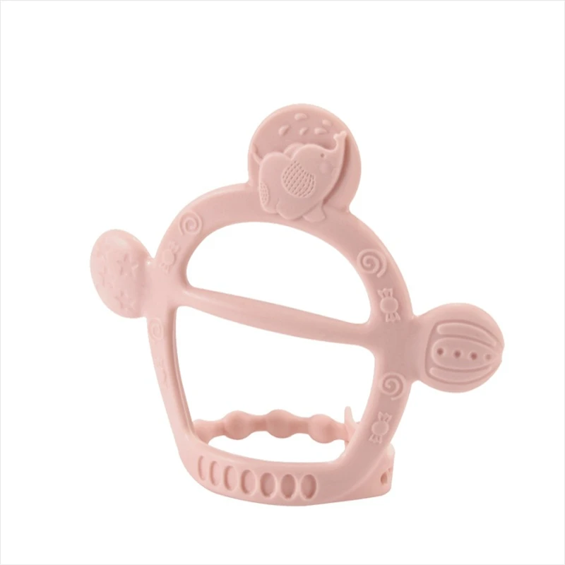 Pink Tied Детское Силиконовое зубное кольцо ручной вязки mordedor de silicone Младенческая прорезыватель BPA БЕСПЛАТНО игрушка в виде животного FDA класс Прорезыватель игрушка - Цвет: Pink Tied
