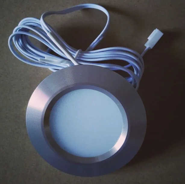 Под шкафом лампы шайба Свет 12V круглый алюминиевый полка кухонные шкафа LED шкаф