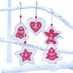 3 шт./компл. деревянная роспись Сердце Звезда Ангел Рождественская елка подвесная Елочная игрушка украшения Рождественский новогодний