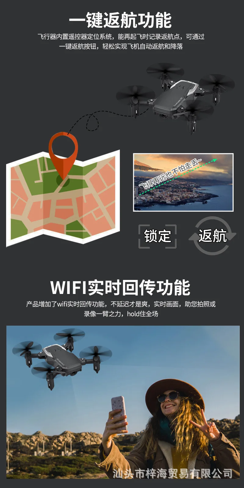 Qizhi S15t складной Квадрокоптер WiFi Дрон для аэрофотосъемки пульт дистанционного управления Самолет давление набор Высокое