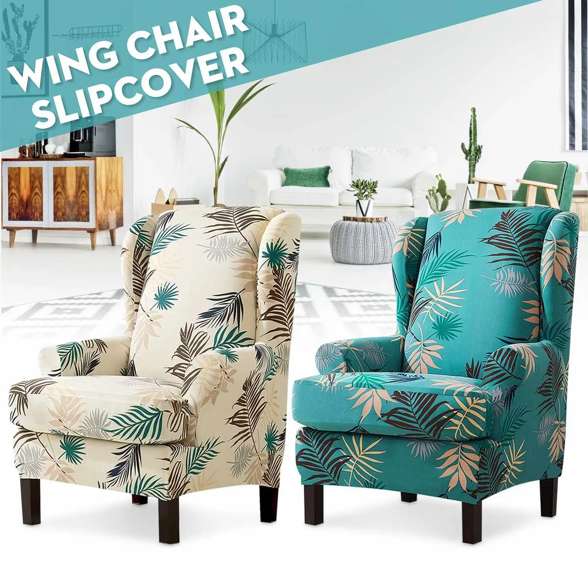 Цветочный принт эластичное кресло Wingback чехол для кресла спандекс стрейч король задняя крышка стула стрейч протектор SlipCover протектор