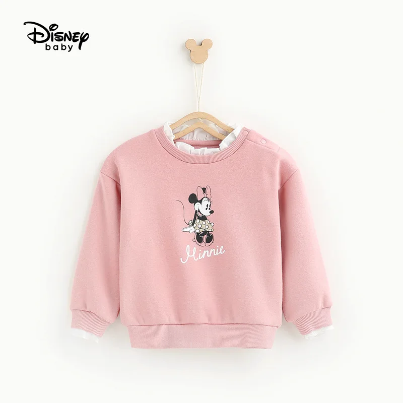 1 Disney/Новинка года; детская одежда с Минни и Микки; Плюшевые топы для девочек; сезон осень-зима; теплые мягкие топы для девочек; модная детская толстовка - Цвет: 1