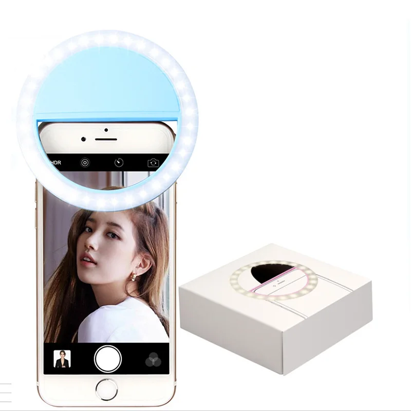 아이폰용 USB 충전 LED 셀피 링 라이트, 보조 조명, 셀카, 핸드폰용 필 라이트 향상