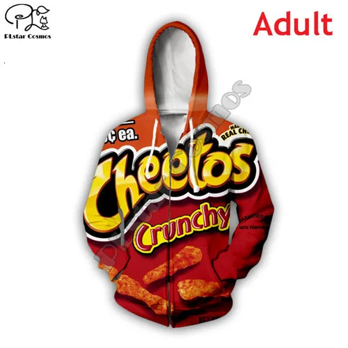 Худи с объемным принтом Cheetos, комплект детской одежды для родителей, свитер, пуловер, куртка на молнии, одежда для семьи, мамы, папы - Цвет: Unisex Zip Hoodie