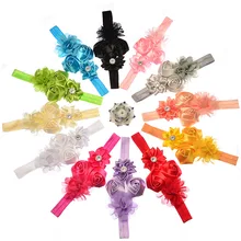 Детский головной убор в европейском и американском стиле с тремя розами; шифоновая повязка для волос с цветами; AliExpress поставки товаров; Детский головной убор с цветами