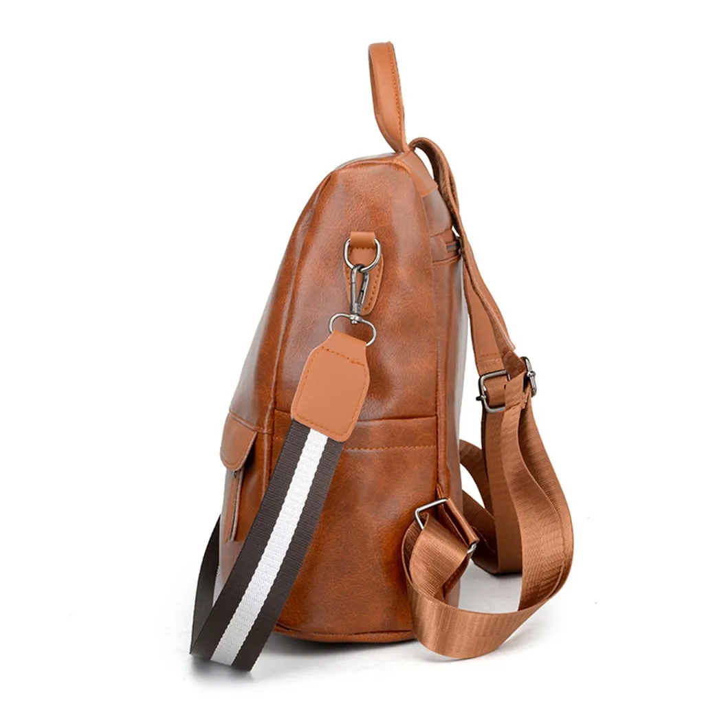 Женский кожаный рюкзак, Дамский модный Одноцветный Водонепроницаемый Школьный рюкзак, Большой Вместительный рюкзак, школьная сумка, рюкзак#20