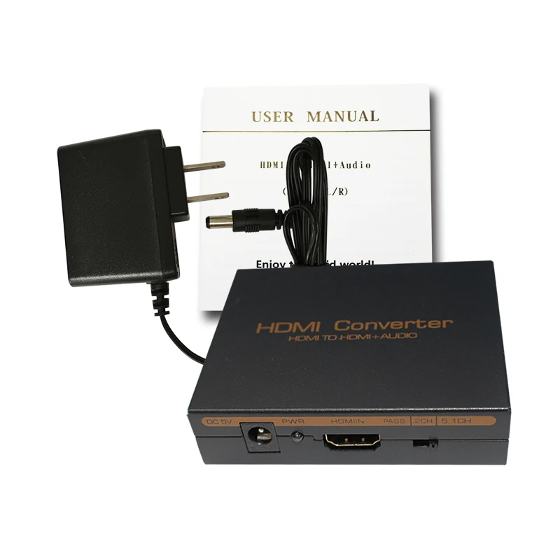 HDMI 오디오 추출기, 광학 TOSLINK SPDIF 오디오 추출기 변환기, HDMI 오디오 분배기, 전원 어댑터 또는 DC 케이블 포함