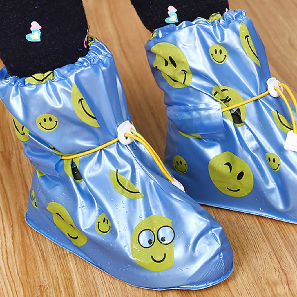 Непромокаемый чехол для обуви для детей милые детские водонепроницаемые бахилы защищающий от дождя чехол для обуви подошва модернизированная утолщенная защита от износа слой дизайн крышка