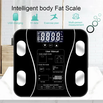 

Smart Body Fat Scale Floor Scientific Smart Electronic LED Digital Weight Measuring Balance Bluetooth APP Android Or IOS