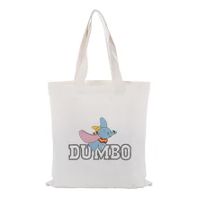 Handbag Dumbo Shopping Bag Daily Use Canvas Tote Bag Custom Print Logo Text DIY Eco Ecologicas Reusable Recycle
