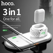 HOCO CW21 3 в 1 Беспроводное зарядное устройство для Apple Watch 4 3 2 1 быстрое зарядное устройство для airpods iPhone 11 X XS MAX 8 QI Беспроводная зарядная панель
