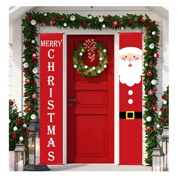 

Christmas Couplets Holiday Decoration Curtain Christmas Banner Outdoor Hanging Flag Banner