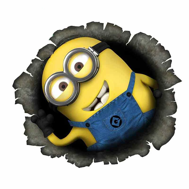 

A-0658 Fun Cartoon Character Tearing Bullet Hole Modeling Popular Car Stickers PVC Auto Laptop Decorative Waterproof Decals