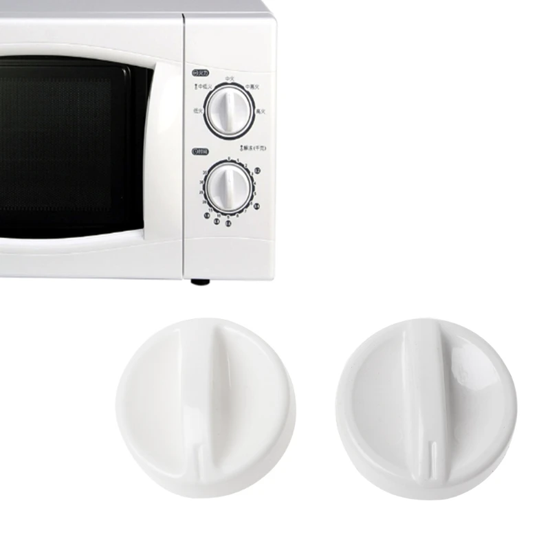 Carrete de plástico Universal para horno microondas, botón giratorio, interruptor de Control del temporizador, 2 uds.