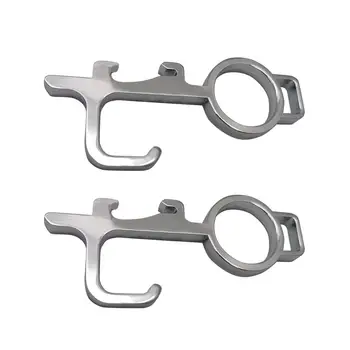 

2PCS Portable Press Elevator Tool Hygiene Hand Anti Germ Alloy EDC Door Opener Door Handle NO Touch Button Elevator Tool