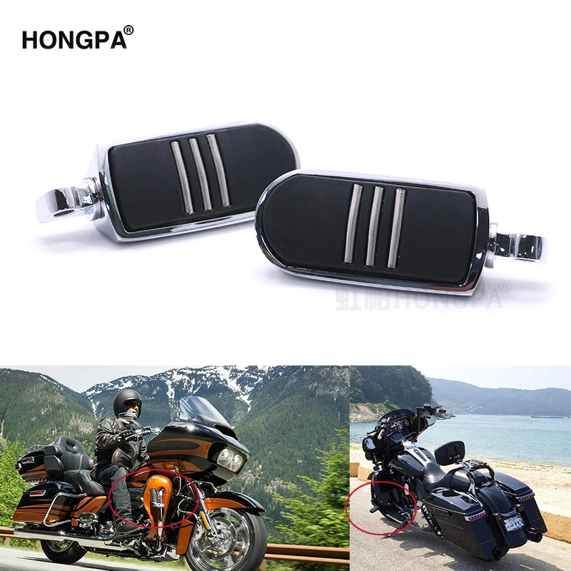 Стримлайнер стиль хром подножек для ног для Harley FLH Touring Electra Street Glide Road King FLST Softail Fatboy