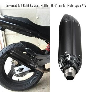

Hot Universal Tail Refit Exhaust Muffler Elliptical 38-51mm for Motorcycle ATV Motorcycle Exhaust Muffler 2019