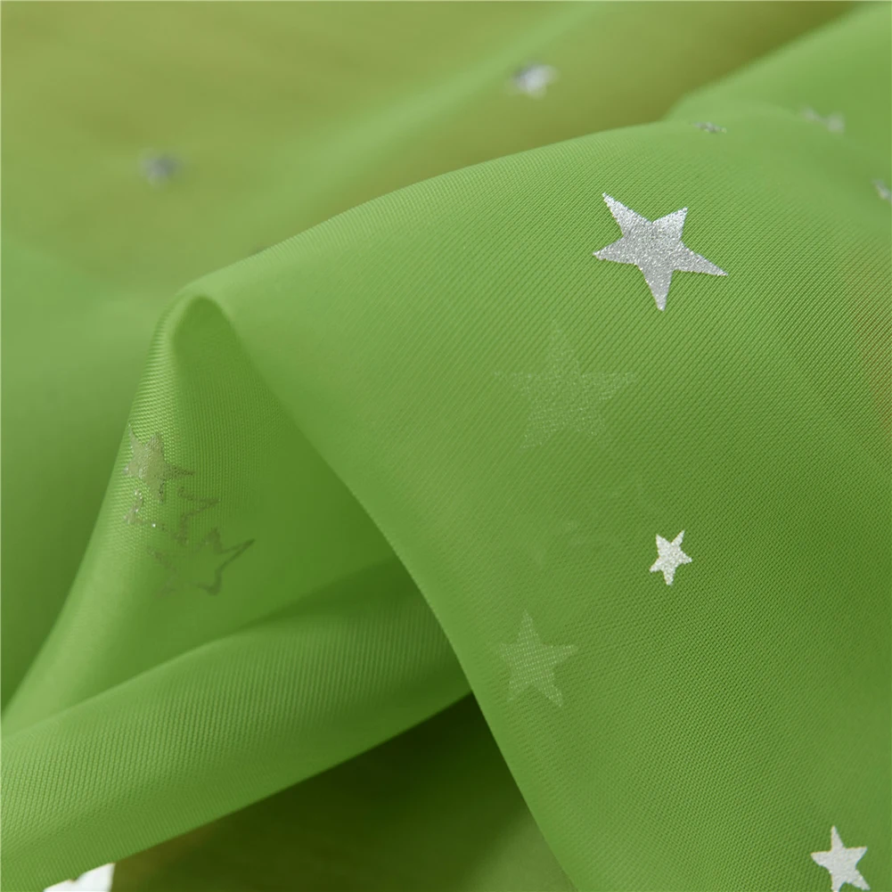 1Pc Fashion Shiny Star Pattern Transparent Tulle Voile Curtain Window Drape Living Room Home Decoration