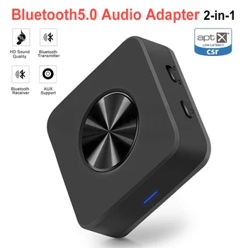 

High Quality Multi In 1 Bluetooth Transmitter Receiver V5.0 Audio TV Optical Fiber Optic Adapter Wireless Audio AUX Adapter
