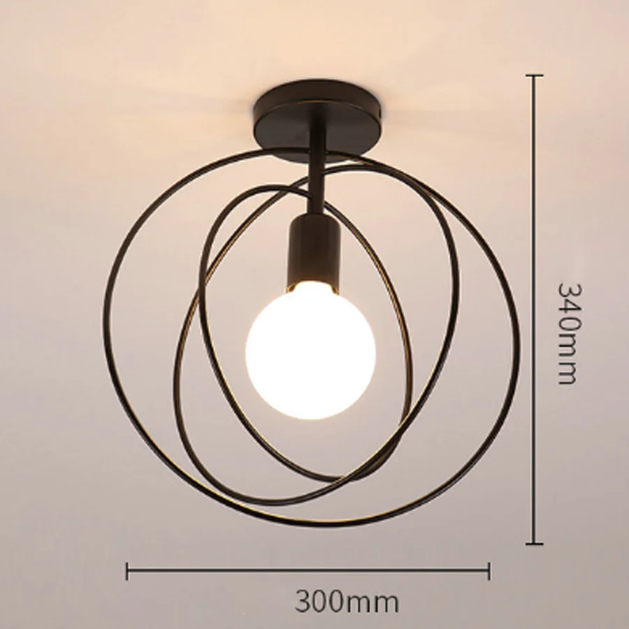 q lampshade Современные скандинавские черные кованые E27 светодиодные потолочные лампы для кухни, гостиной, спальни, кабинета, балкона, крыльца, ресторана, кафе-отеля - Цвет корпуса: q lampshade