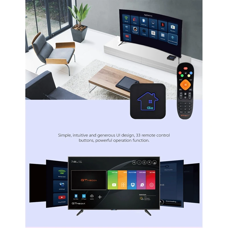 Gtmedia G2 S905W Android 7,1 Iptv De Es Pl Pt Fr поддержка Smart Tv Box медиаплеер 2G/16G встроенный Wifi 4K Hd 2,4G Wifi Набор
