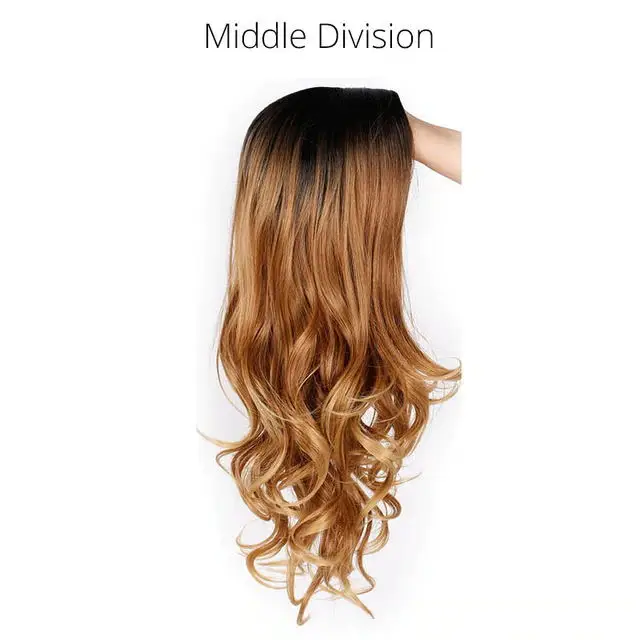 I's a wig Ombre Brown Wig Long Wavy Synthetic Wigs for Women Blonde Gray White Black Red Wig Glueless Hair can be Cosplay - Цвет: R2-30-27