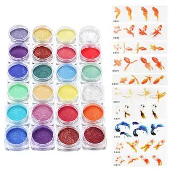 

DIY Crystal Epoxy Jewelry Crafts Making Filler Nail Art Powder Filling Sticker Set PXPA