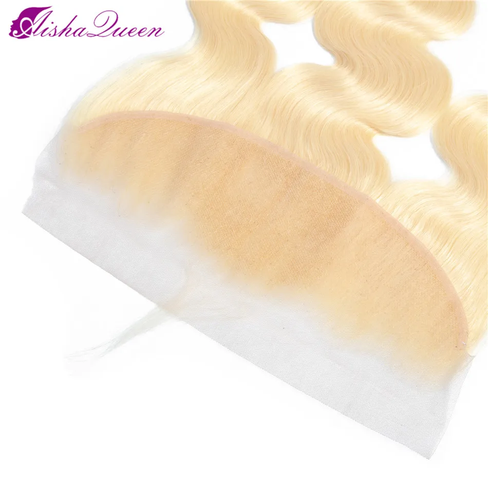 Aisha queen 613 блонд бразильские объемные Волнистые Кружева Фронтальная застежка средний коэффициент 13*4 не Реми человеческие волосы закрытие