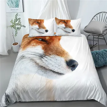 

Twin Full Queen King Size Bedding Sets Forest Animals Duvet Cover Quilt Cover Pillowcase Fox Tiger Lion Print Teens Bedspread