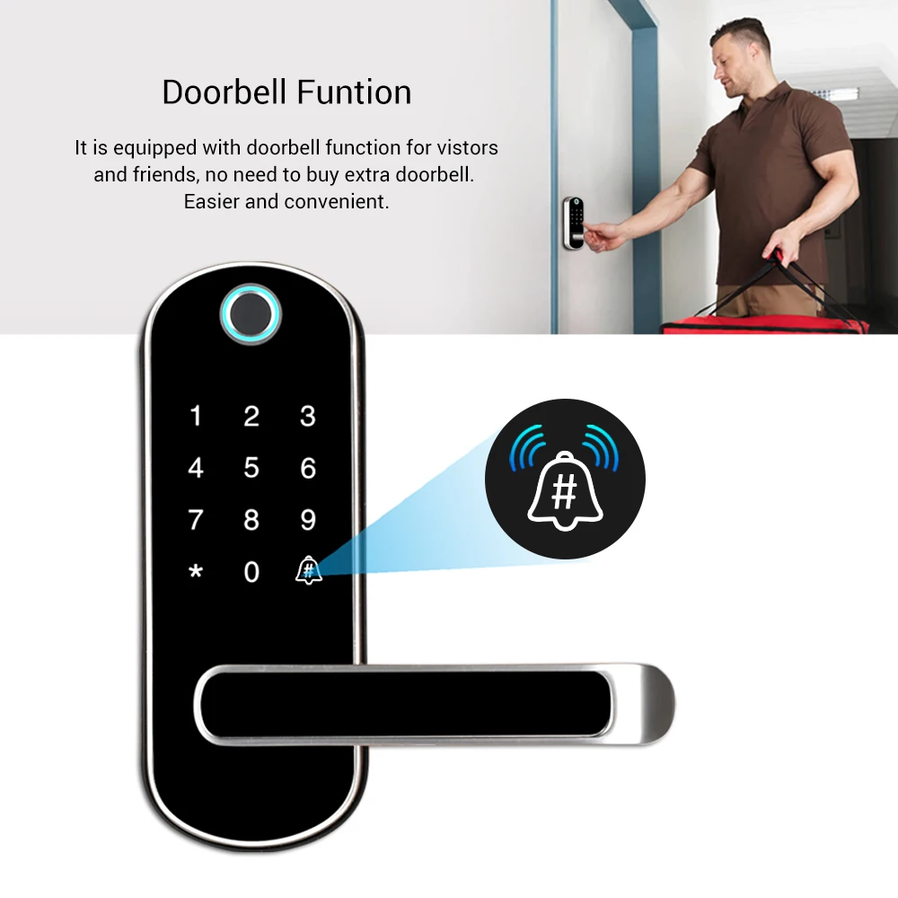 Tuya smart lock Wi Fi приложение водонепроницаемая Кнопка pincode электронный дверной замок