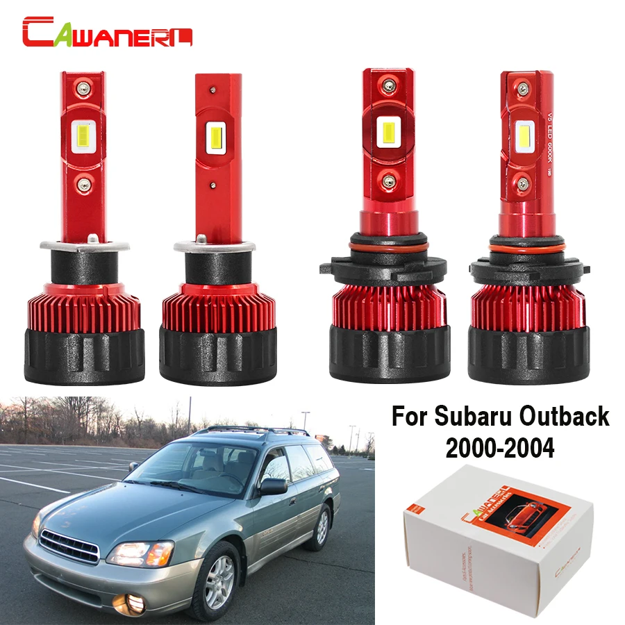 Cawanerl 4 Pieces Car H1 9005 LED Headlamp Light 9000LM White 12V Auto