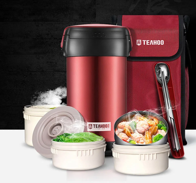 Boîte à repas isotherme en acier inoxydable, 1.8/2,2 l, Thermos isolé pour  aliments chauds, conservation au chaud pendant 12 heures - AliExpress