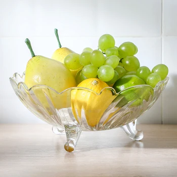 

Crystal Clear Glass Serving Bowl Home Office Wedding Decorative Fruit Snack Dessert Serving Centerpiece for Salads, Candy