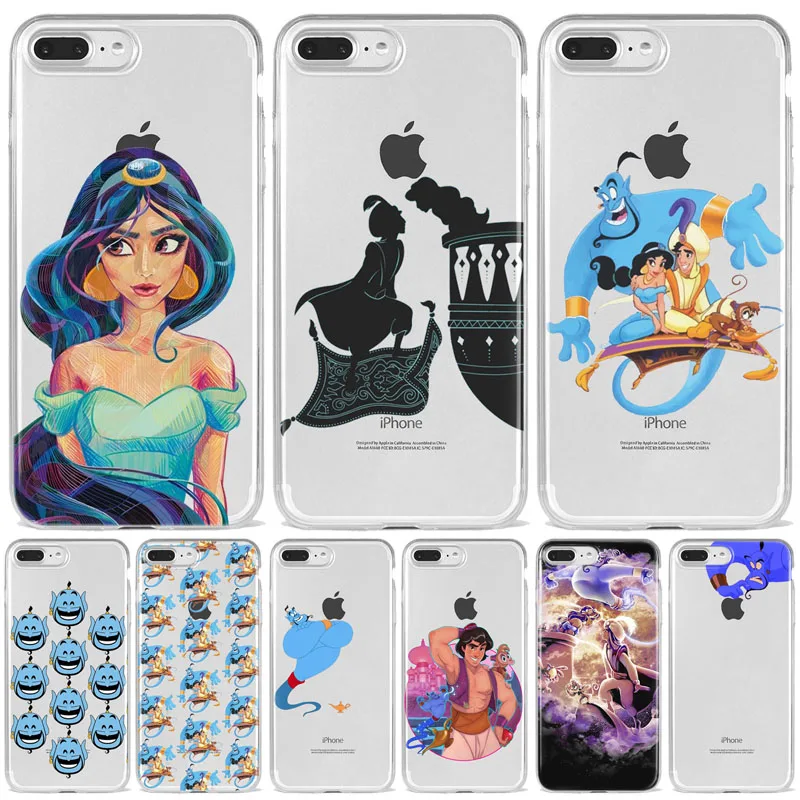 

Aladdin and Jasmine cartoon Adorable Colored Drawing Phone Case for iPhone 8 7 6 6S Plus X 5S SE 5C xr xs max Fundas case Cover