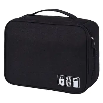 

Electronic Accessories Cable Organizer Bag Travel USB Charger Storage Case AU Adjustable hook and loop padded dividers design