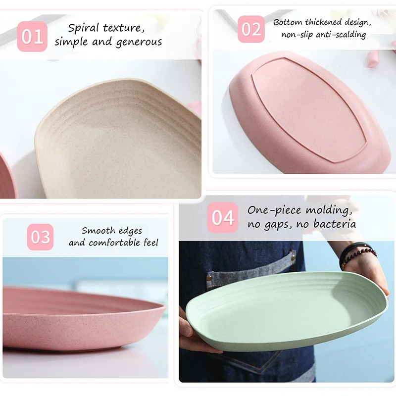 4Pcs/set 12inch Breakfast Plate Dish Coffee Tea Tray Irregular Fruit Bread Food Dessert Dinner Plate Tableware Set