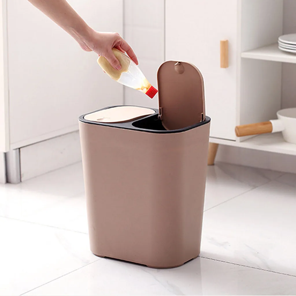 Двухслойные пакеты Admissiongarbage с двойной крышкой, сухая и влажная двухклассная мусорная корзина, маленькая мусорная корзина, безопасная и экологически чистая крышка