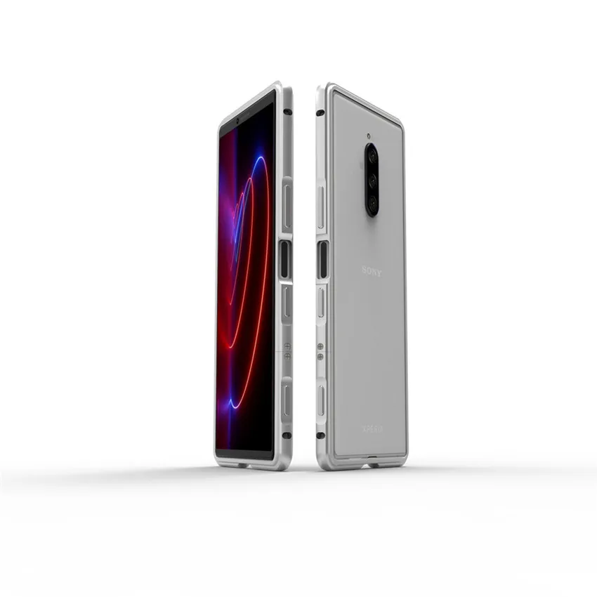 Для sony Xperia 1 чехол металлический каркас двойной цвет Алюминиевый Бампер Защитный чехол для sony Xperia 1 Xperia1 J8110 J8170 J9110 чехол - Цвет: silver
