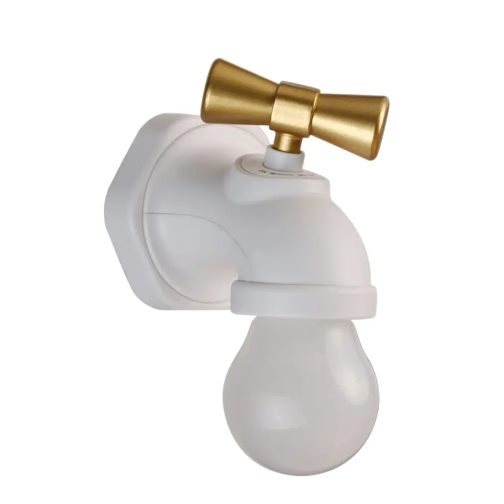 

Creative Shape Faucet Night Light ABS+PC Table Lamp Retro Intelligent Sound and Light Control Induction Night Light 1 Set