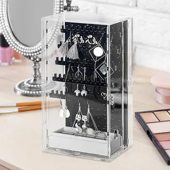 

Acrylic Jewelry Display Rack Earrings Organizer Necklace Stand Holder Case Box