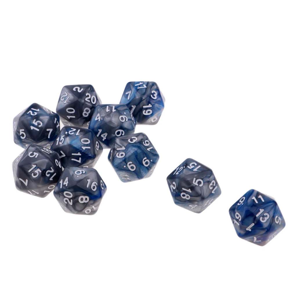 10pcs 20-Sided Dice Polyhedron Dices for D&D TRPG Cup Game TRPG Game Lovers