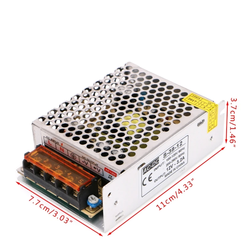 AC 100-220V к DC 12V 3.2A переключатель питания Драйвер адаптер светодиодный светильник