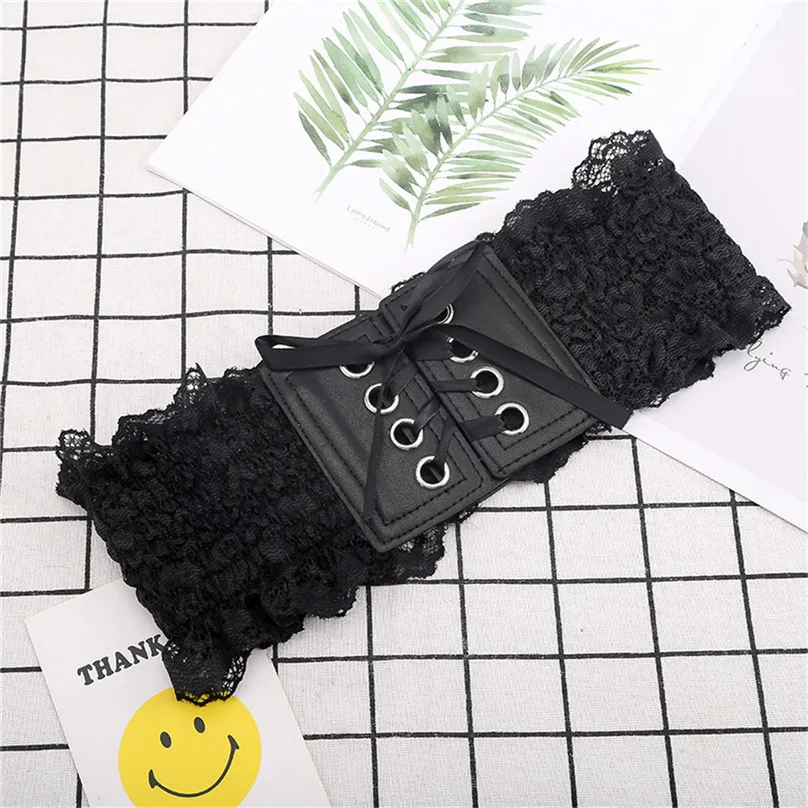 Women Elastic Lace Black Belts for Women Luxury Brand Designer Belt for Costumes Belt Female Wedding Dress Waistband 30N11 (6)