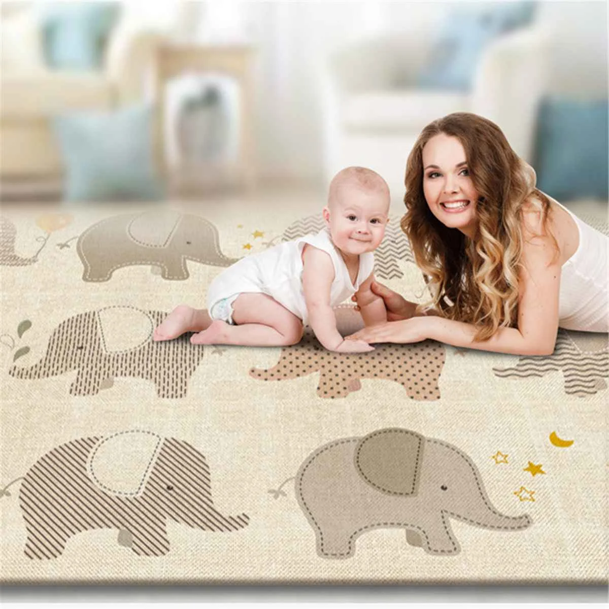 

Hot 200*180cm Infant Baby Play Mat Carpet Soft Puzzle Mats Kid Toddler Crawling Playing Mat Pad Blanket Tapete Infantil Double S