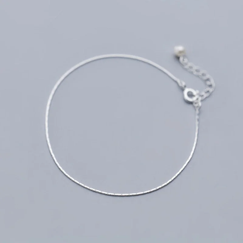 

LOYE 925 Sterling Silver Tiny Thin Snake Chain Bracelet Simple Fashion Adjustable Shell Pearl Bracelets for Women Fine Jewelry