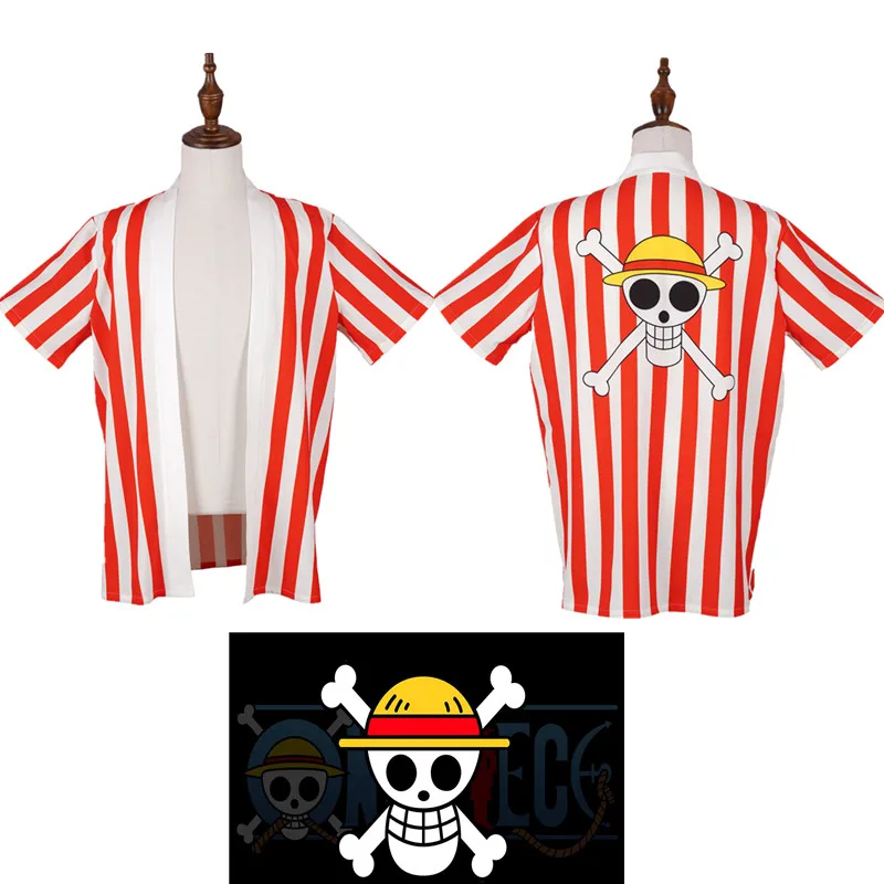 

ONE PIECE Monkey D. Luffy Kimono Cloak Cosplay Costume Tops Halloween Uniform