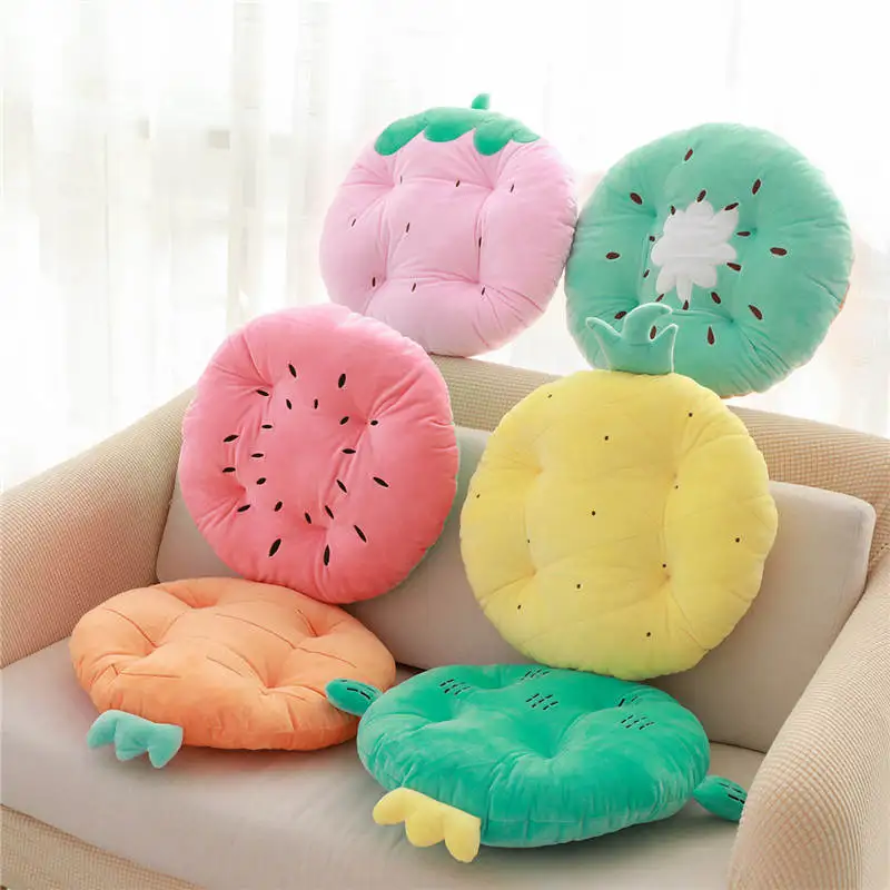 

Nordic Wind Cute Fruit Cushion Plush Cushion Simple Pineapple Cactus Watermelon Cushion Diameter 45 Cm Thickness 10 Cm