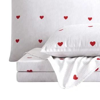 

100% Cotton Red Love Parure Sheet Set Bedding Set Bed Set Boho Bed Sheets Bed Cover Sets Flat Sheet Pillowcase